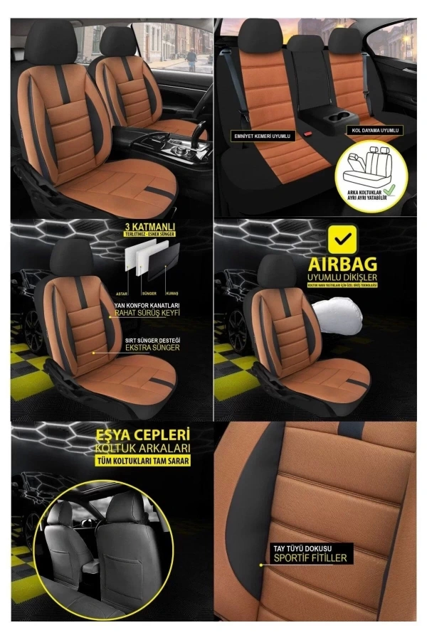Geely Familia Koltuk Kılıfı Oniks Taba