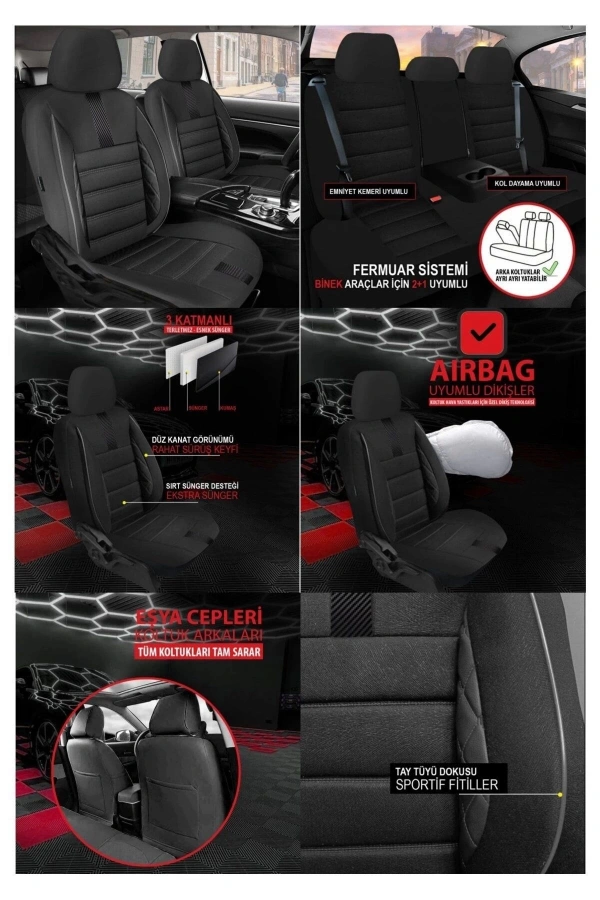 Infiniti Qx70 Koltuk Kılıfı Jet Deri Siyah