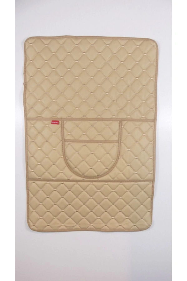 Lüks Deri Cepli Araç Koltuk Arkası Organizer Bej