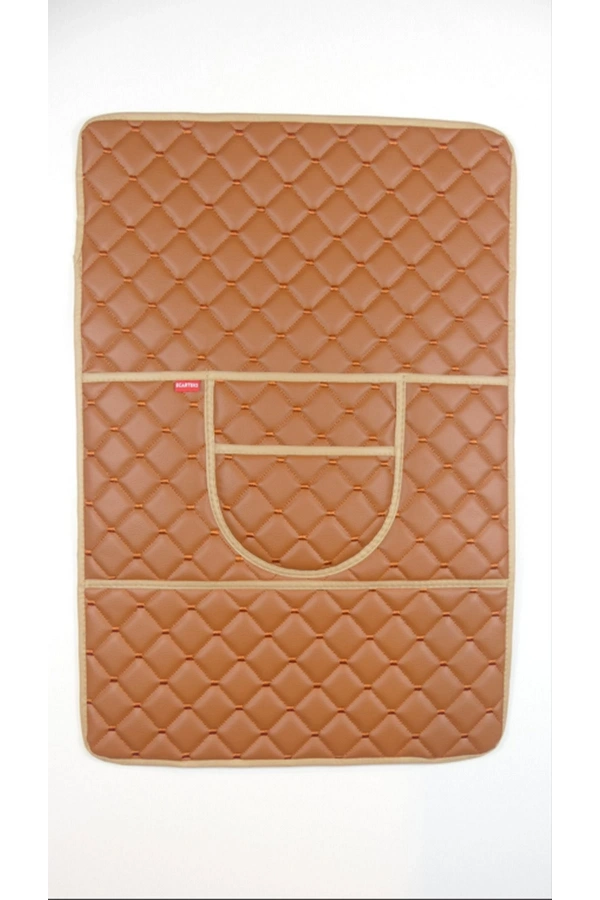 Lüks Deri Cepli Araç Koltuk Arkası Organizer Taba