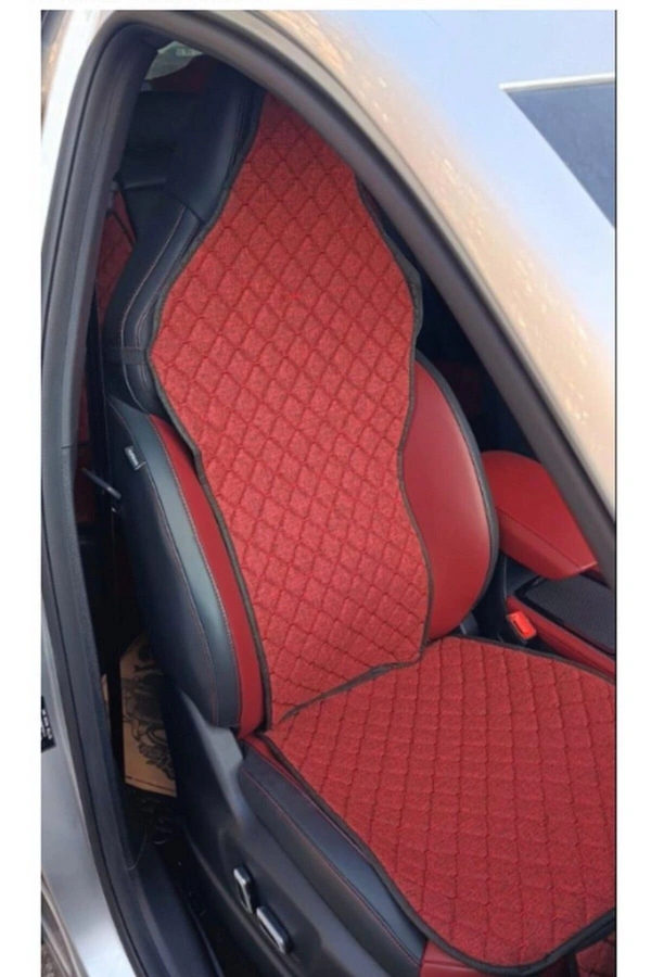 Mg Araç Uyumlu Koltuk Koruyucu Cepli Terletmez Kılıf Minder Seti Kırmızı