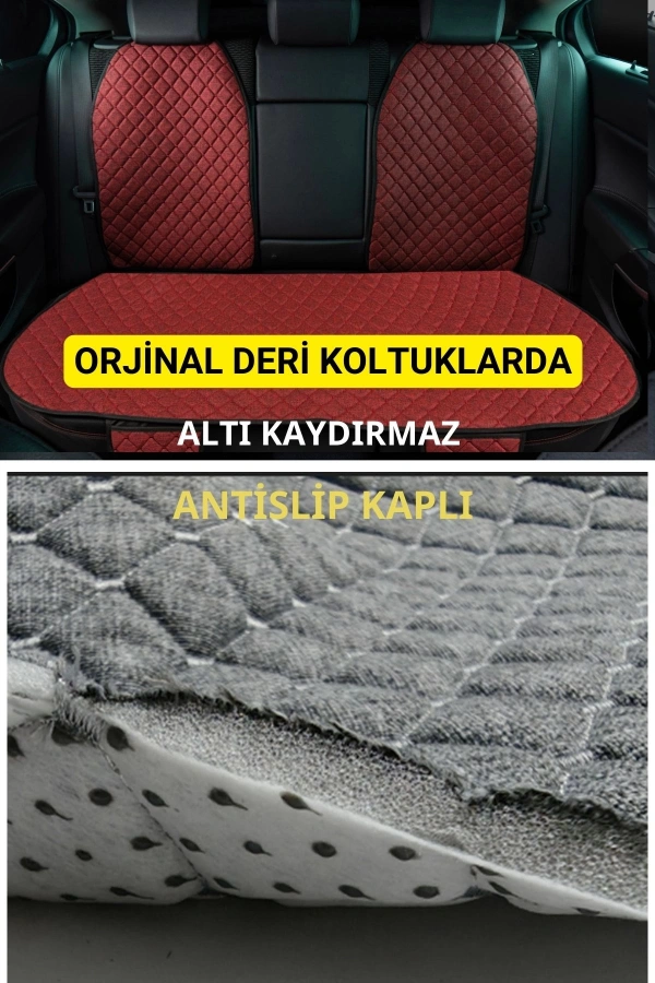 Mg Araç Uyumlu Koltuk Koruyucu Cepli Terletmez Kılıf Minder Seti Kırmızı