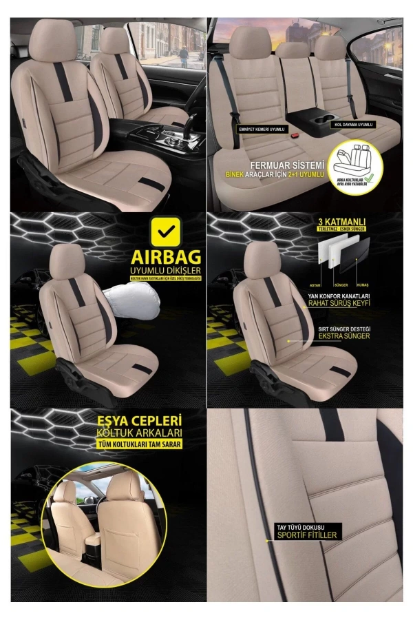 Mini Countryman Koltuk Kılıfı Oniks Bej