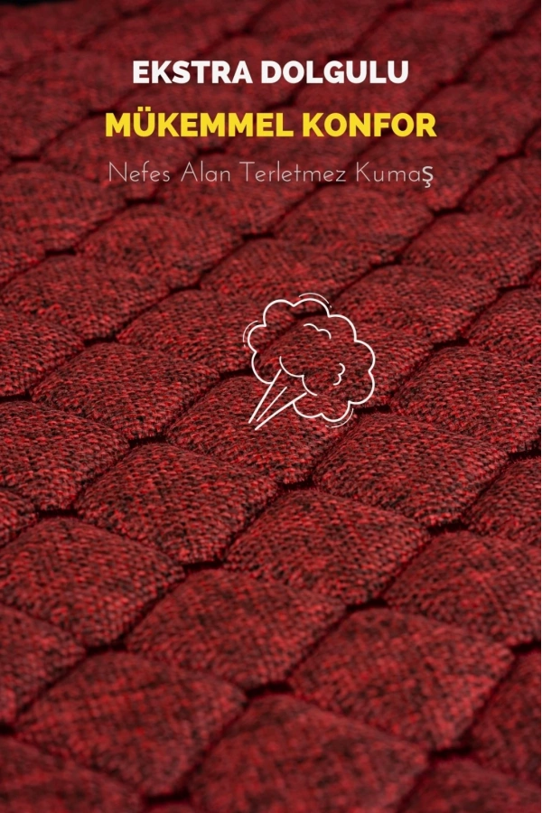 MİTSUBİSHİ colt-2004-2009-tkmTerletmez Kaymaz Keten Oto Minder Kılıf Komple Set(7Parça) Kırmızı