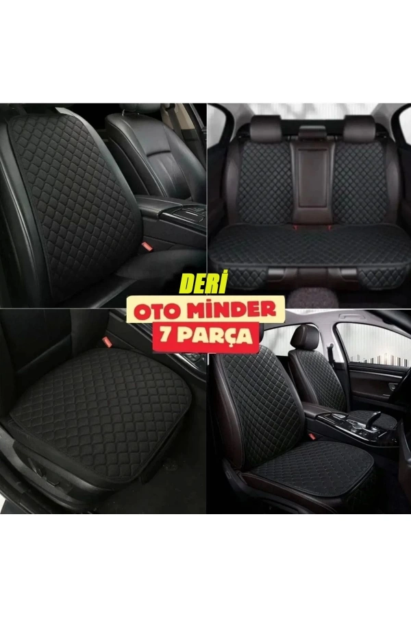 Nissan Patrol Koltuk Deri Minderi 7 Parça Ön Ve Arka Oturak Sırt Dayama Minder siyah-siyah