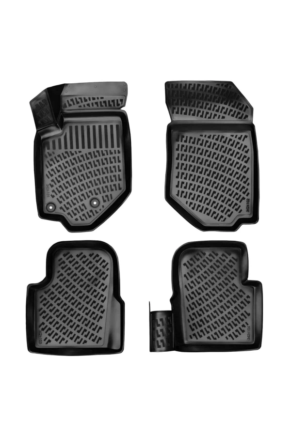 Opel Combo Panelvan (2 PARÇA) 2019 Sonrası 3d Siyah Kokusuz Havuzulu Paspas Takımı