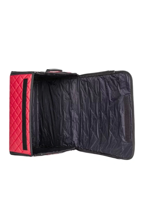 Oto Bagaj Organizeri Kapitone Deri Çanta Kırmızı Renk