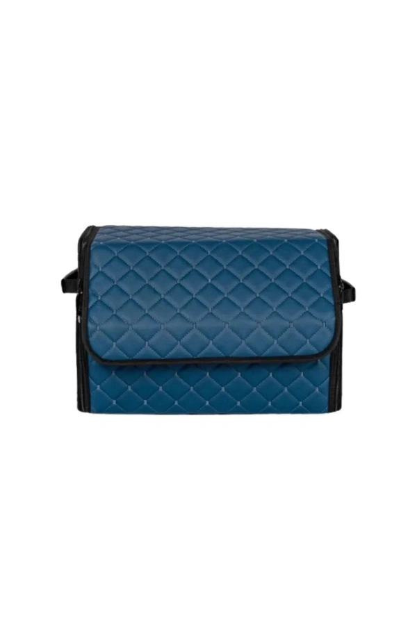 Oto Bagaj Organizeri Kapitone Deri Çanta Petrol Mavisi