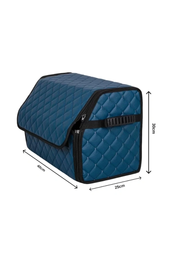 Oto Bagaj Organizeri Kapitone Deri Çanta Petrol Mavisi