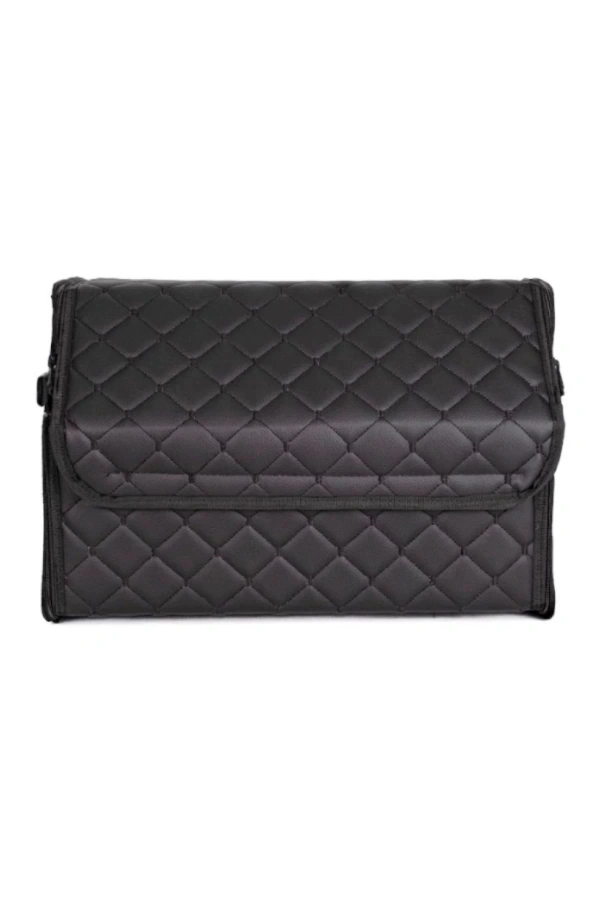 Oto Bagaj Organizeri Kapitone Deri Çanta Siyah Renk