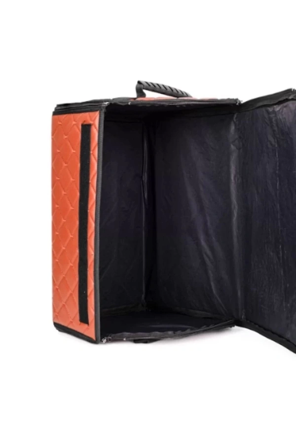 Oto Bagaj Organizeri Kapitone Deri Çanta Taba Renk