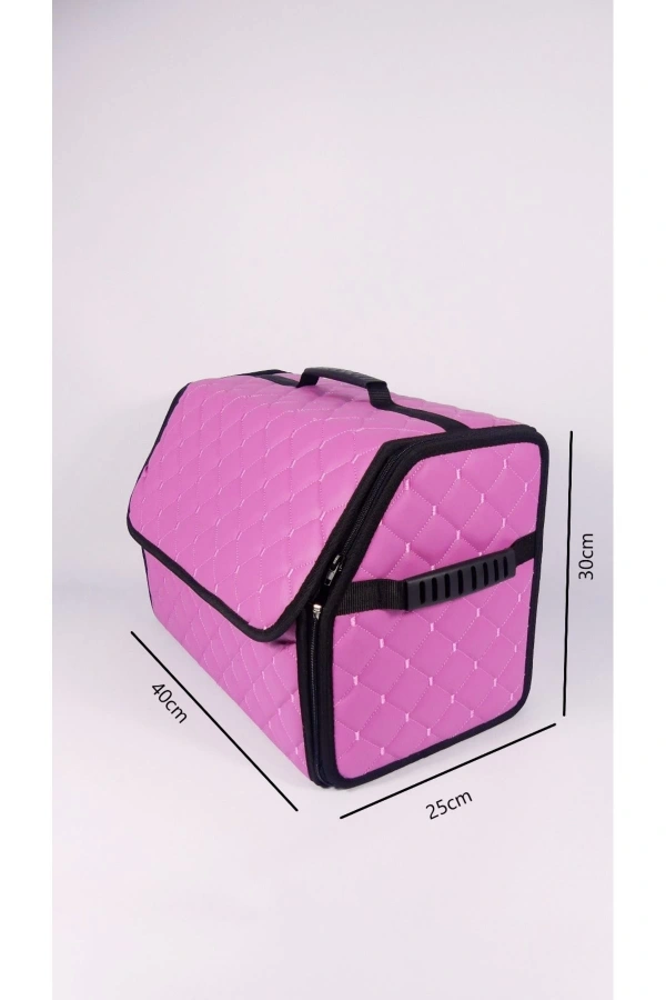 Pembe Renk Deri Kapitone Bagaj Düzenleyici Organizer