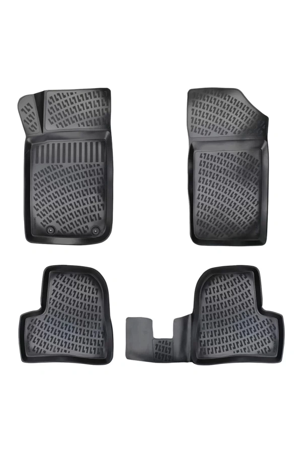 Peugeot 206 1999 sonrası 3D Siyah Kokusuz Havuzulu Paspas Takımı