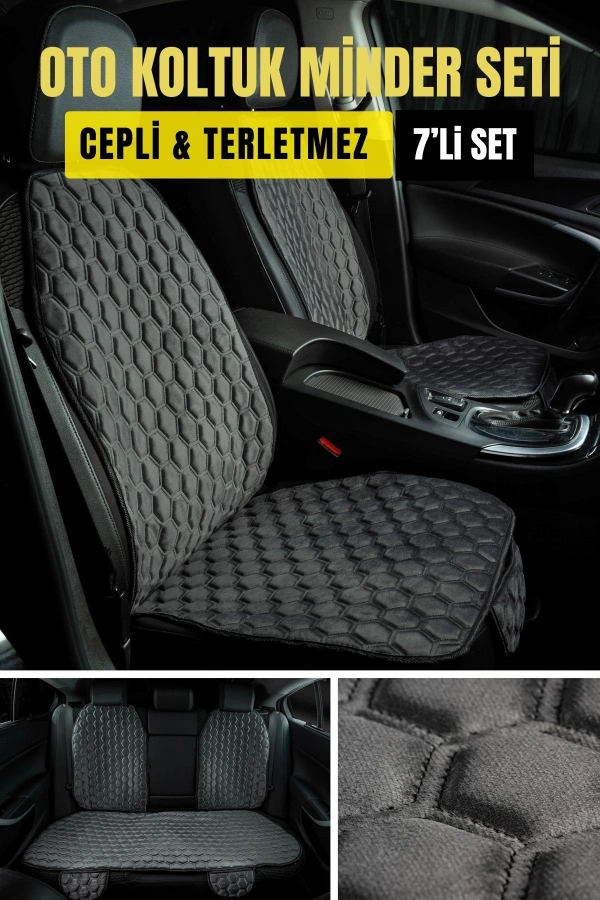 PREMİUM BABYFACE KUMAŞ OTO MİNDER SETİ ANTRASİT( 7 PARÇA)