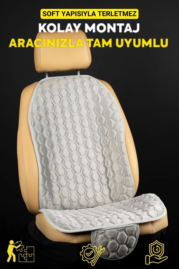 PREMİUM BABYFACE KUMAŞ OTO MİNDER SETİ GRİ( 7 PARÇA)