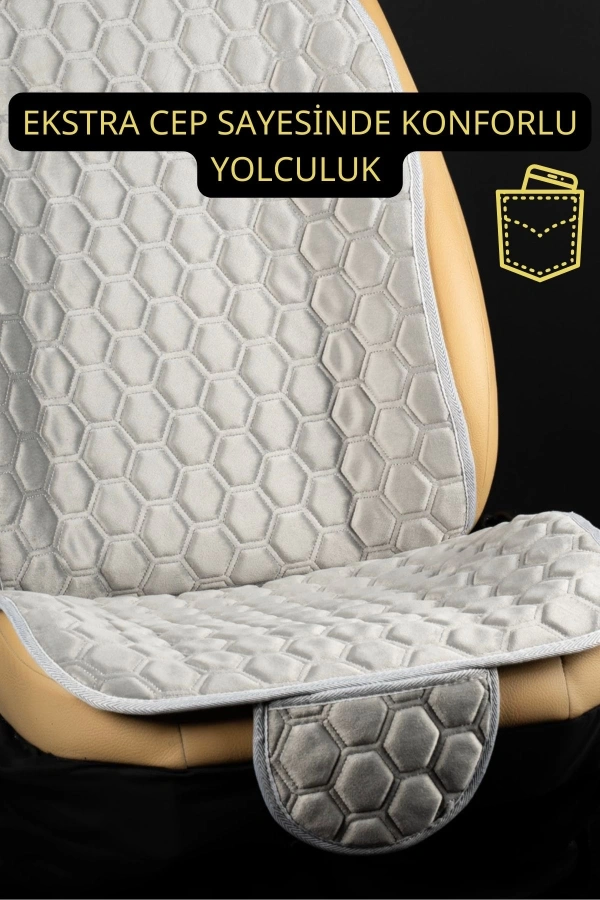 PREMİUM BABYFACE KUMAŞ OTO MİNDER SETİ GRİ( 7 PARÇA)