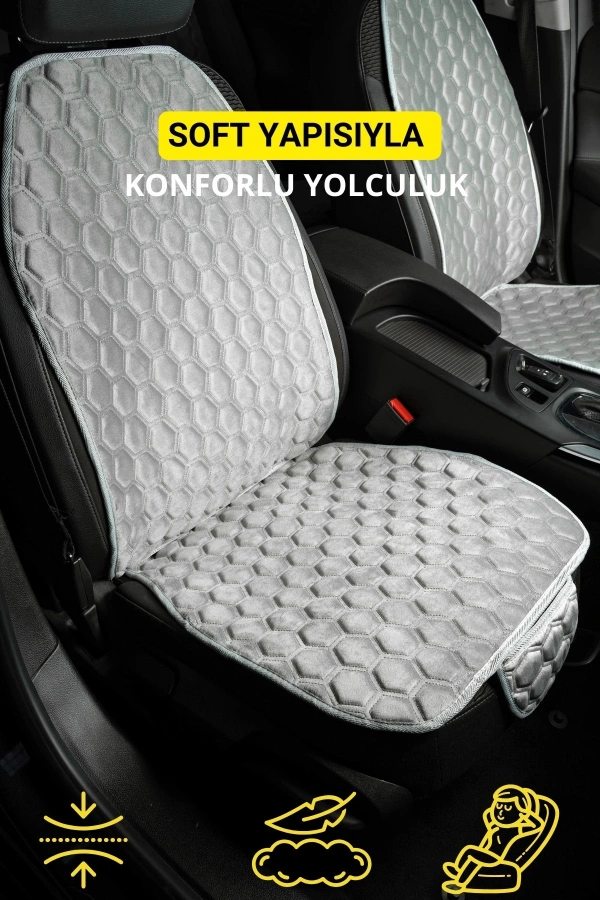 PREMİUM BABYFACE KUMAŞ OTO MİNDER SETİ GRİ( 7 PARÇA)