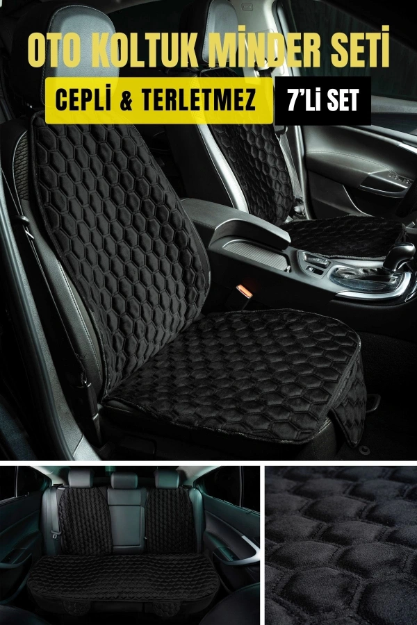 PREMİUM BABYFACE KUMAŞ OTO MİNDER SETİ SİYAH( 7 PARÇA)