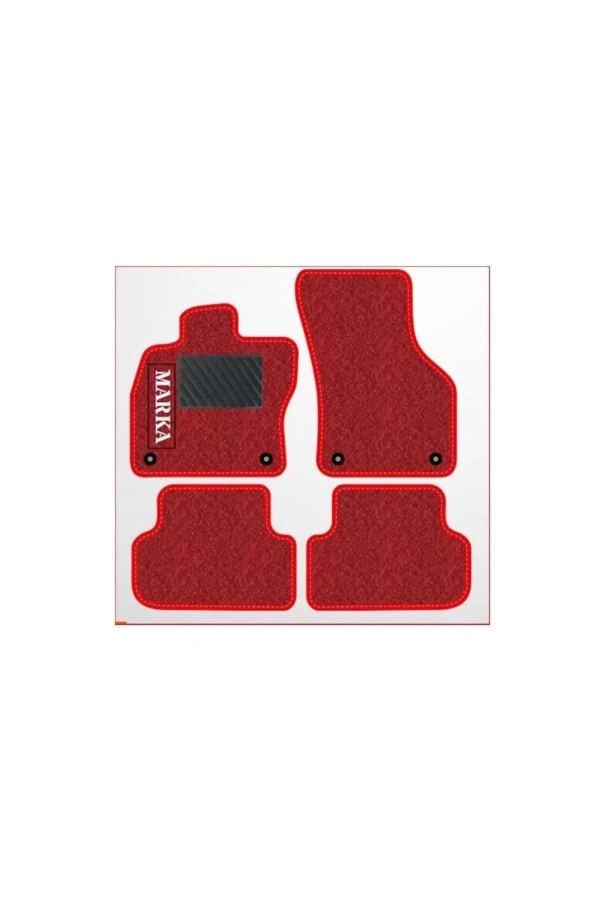 Seat altea-2004-2015 Kırmızı Halı Kırmızı Kenar Petek Topuk