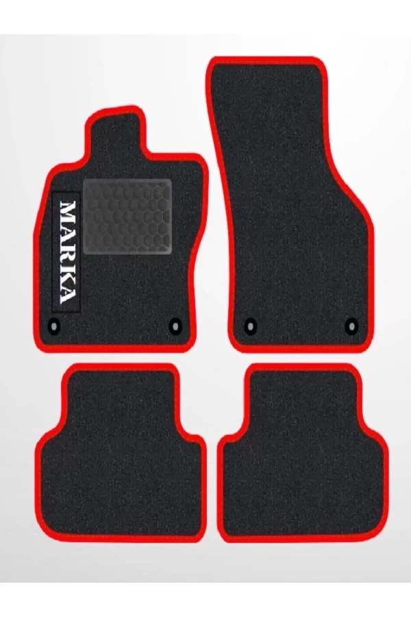 Seat altea-2004-2015  Siyah Halı Kırmızı Kenar Petek Topuk