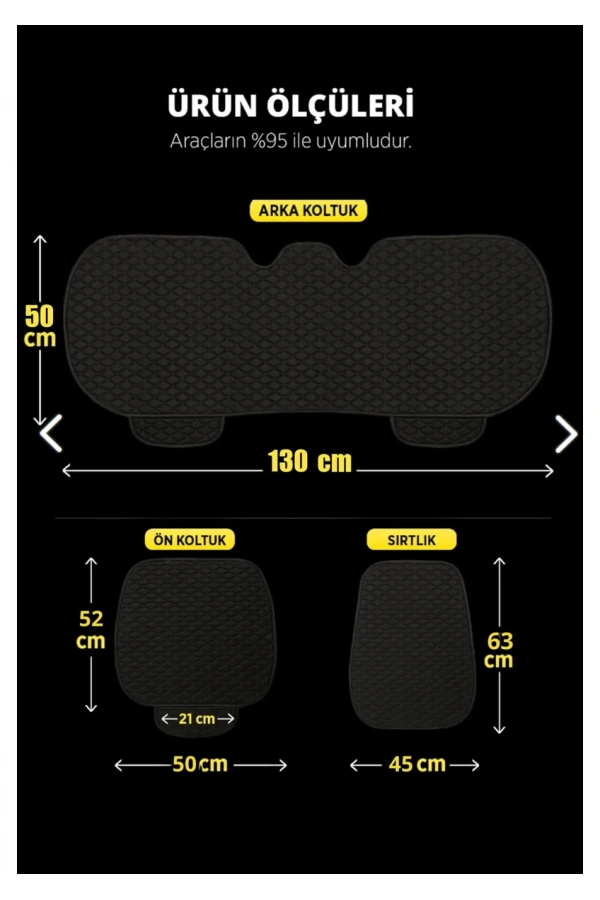 Seat altea-2004-2015Terletmez Kaymaz Keten Oto Minder Kılıf Komple Set(7Parça) Gri