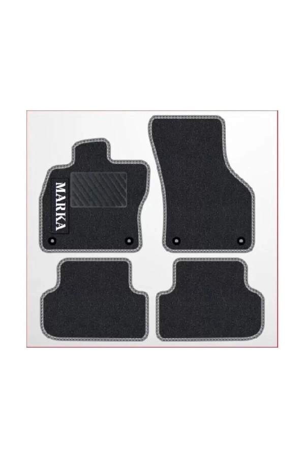 Seat Exeo 2008-2013  Siyah Halı Gri Kenar Petek Topuk
