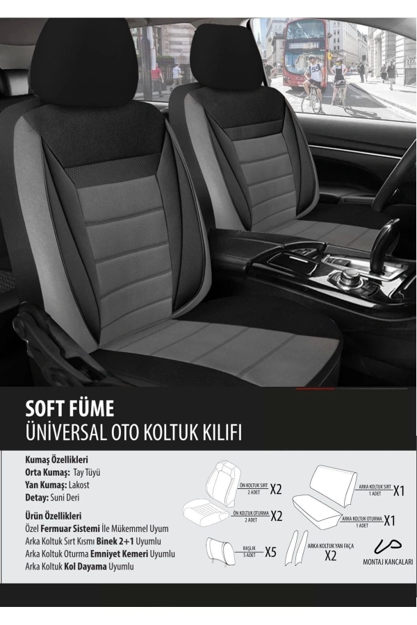 Seat Leon Koltuk Kılıfı Soft Füme