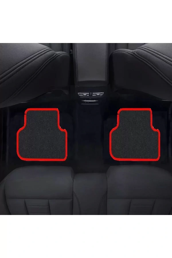 SKODA ENYAQ 2021 Sonrası   Siyah Halı Kırmızı Kenar Petek Topuk
