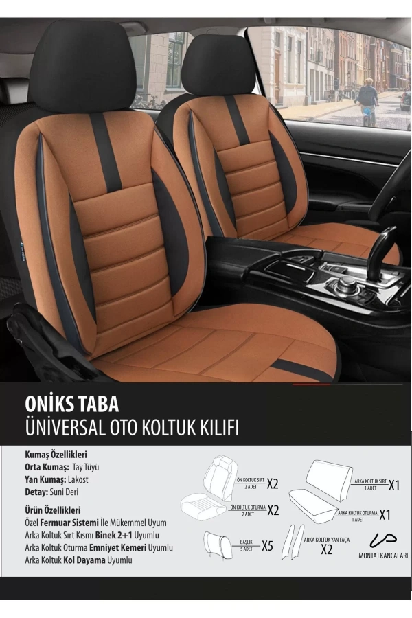 Skoda Kodiaq Koltuk Kılıfı Oniks Taba