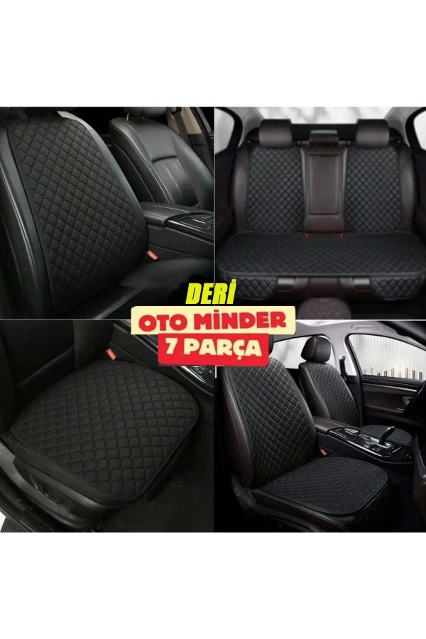 Toyota Camry Koltuk Deri Minderi 7 Parça Ön Ve Arka Oturak Sırt Dayama Minder siyah-siyah