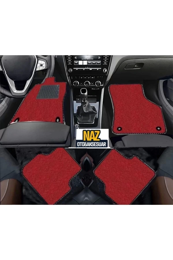 Toyota Carina Serisi Toyota Carina 1996-2001 Kırmızı Halı Siyah Kenar Petek Topuk