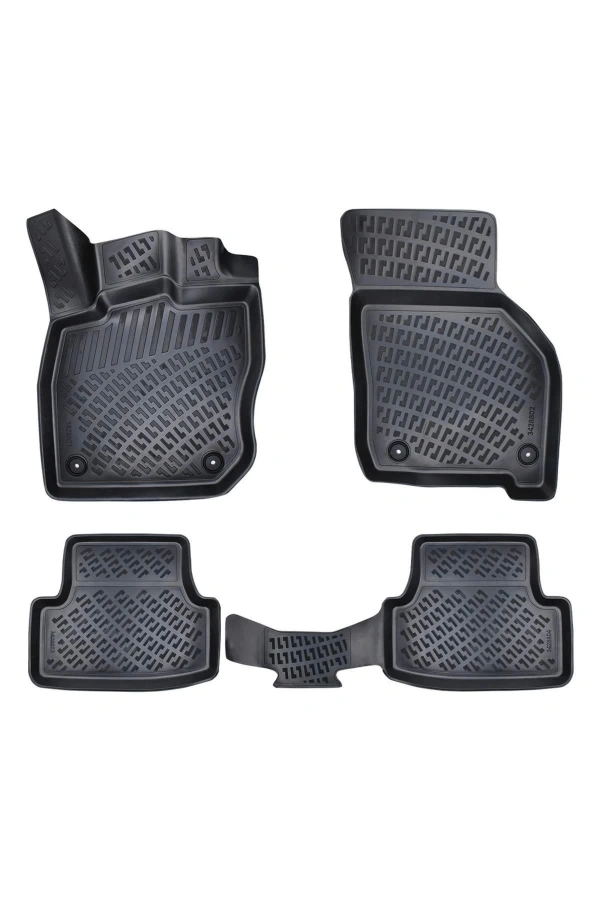 Volkswagen Polo 2002-2009 3D Siyah Kokusuz Havuzulu Paspas Takımı