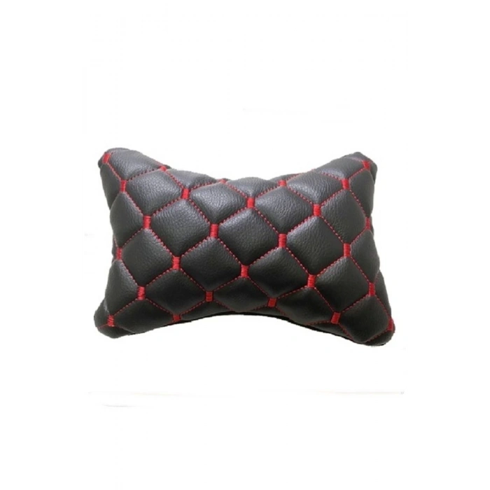 Araba Deri Boyun Yastığı Siyah-kırmızı