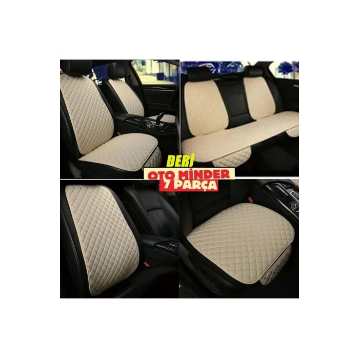 Jaguar S-Type Koltuk Deri Minderi 7 Parça Ön Ve Arka Oturak Sırt Dayama Minder Bej-bej