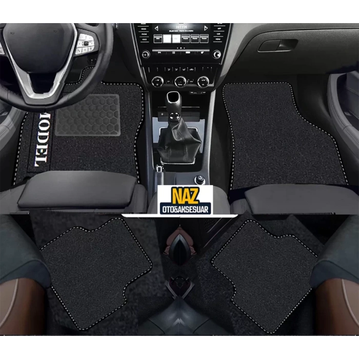 Massarati grandtourisma tk  Siyah Halı Siyah Kenar Petek Topuk