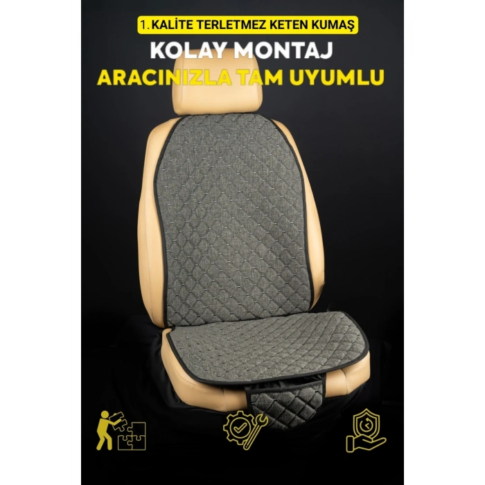 Volkswagen Caddy 2010 - 2015 Terletmez Kaymaz Keten Oto Minder Kılıf Komple Set(7Parça) Füme