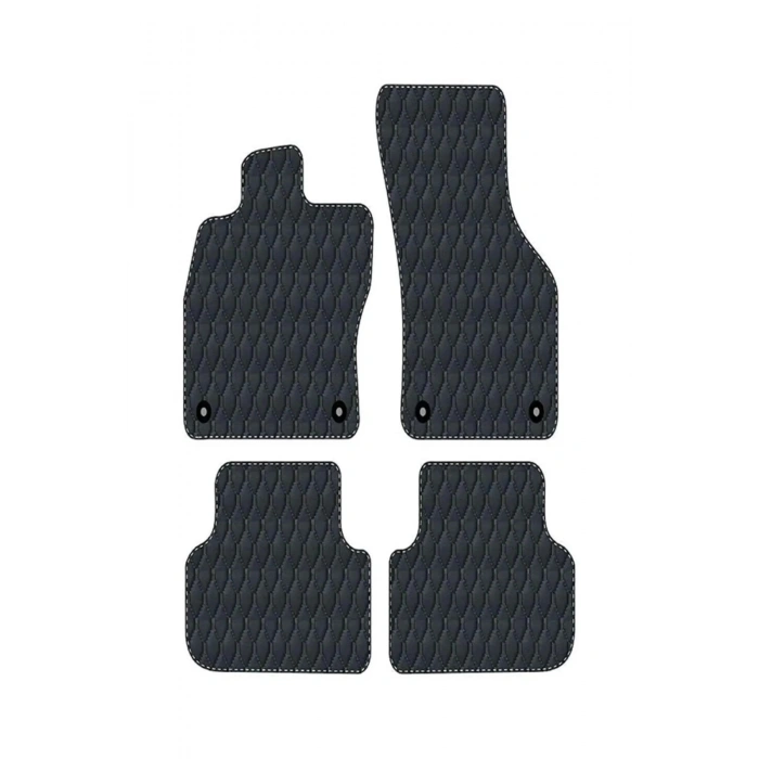 Volkswagen Golf 6 2008-2012 Uyumlu Siyah Dikişli Siyah Deri Paspas