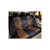 FIRST CLASS Kapitone Kumaş Siyah-Tarçın Deri ORTAPEDİK Oto Kılıfı
