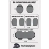 Araba Terletmez Ergonomik Koltuk Minderi (7 Parça) - 5 Koltuk Tam Set Siyah Beyaz