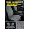 Araba Terletmez Ergonomik Koltuk Minderi (7 PARÇA) - 5 Koltuk Tam Set (GRİ_GRİ)