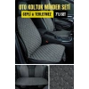 BMW 3 SERİSİ E 36 1992 - 1999Terletmez Kaymaz Keten Oto Minder Kılıf Komple Set(7Parça) Gri