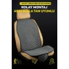 Citroen Saxo 1996-2004Terletmez Kaymaz Keten Oto Minder Kılıf Komple Set(7Parça) Gri