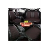 Mitsubishi L200 Koltuk Deri Minderi 7 Parça Ön Ve Arka Oturak Sırt Dayama Minder siyah-kırmızı