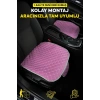 Opel Corsa Deri Silinebilir Cepli Oto Kılıf-Minder Oturak Seti (3 parça) Pembe
