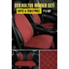 Toyota Corolla 2019 Sonrası Terletmez Kaymaz Keten Oto Minder Kılıf Komple Set(7Parça) Kırmızı