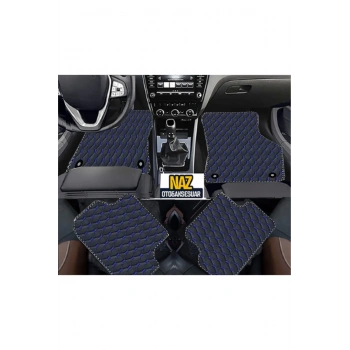 FORD ECOSPORT 2016 + Uyumlu Mavi Dikişli Siyah Deri Paspas