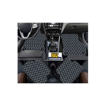 FORD ECOSPORT 2016 + Uyumlu Beyaz Dikişli Siyah Deri Paspas