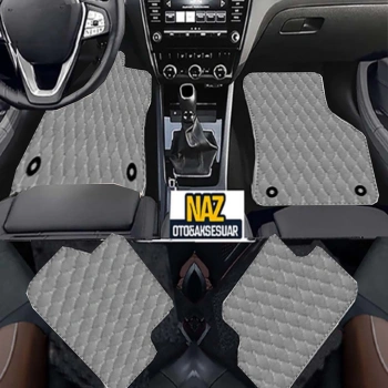 BMW E 46 Coupe 1998 - 2005 Uyumlu Gri Dikişli Gri Deri Paspas