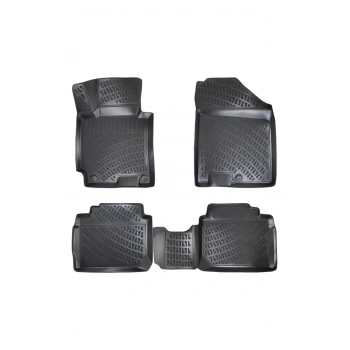 Kia Ceed 2012-2018 3D Siyah Kokusuz Havuzulu Paspas Takımı