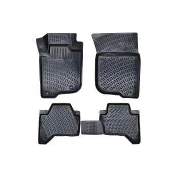 Mitsubishi Pajero 2006 sonrası Uyumlu  3D Siyah Kokusuz Havuzulu Paspas Takımı